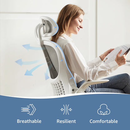 Ergonomic Mesh Office Chair - Adjustable Desk Chair with Headrest