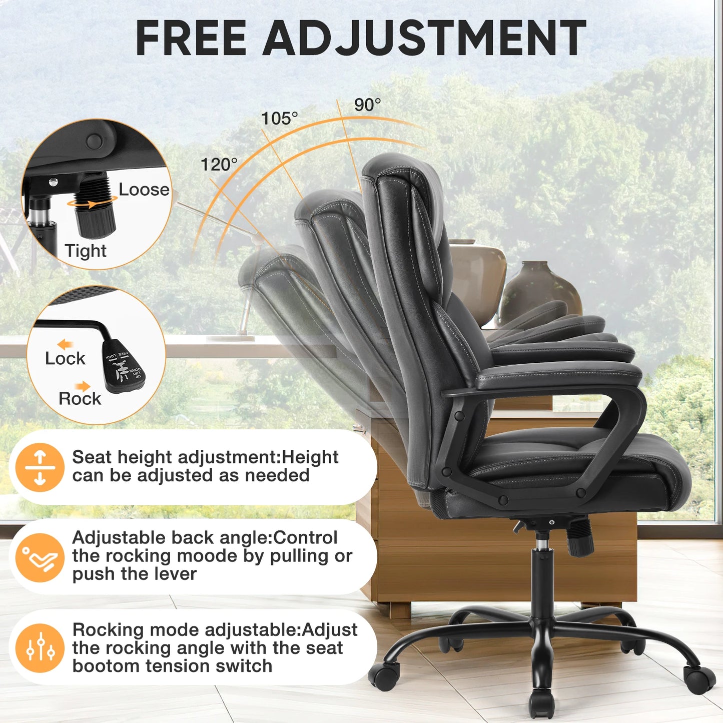 Pro Ergonomic PU Leather Gaming Chair with Lumbar Support