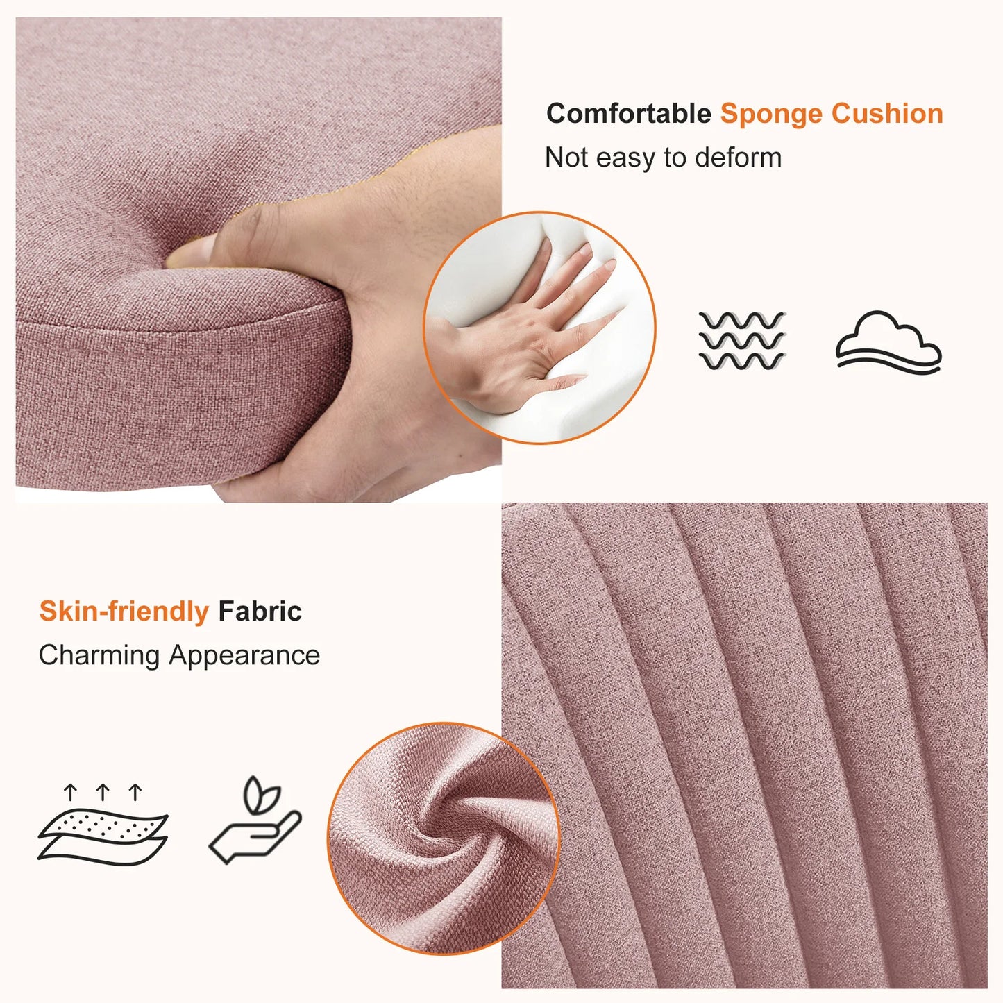 Modern Shell - Armless Fabric Vanity & Desk Chair
