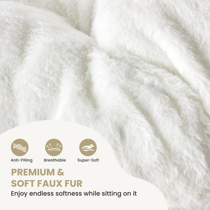 Cozy Saucer Chair - Faux Fur Folding Lounge Chair